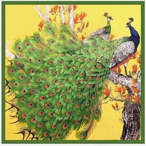 NWT PEACOCK SILK SCARF LUXURY STYLE STOLES WOMEN HEADBAND